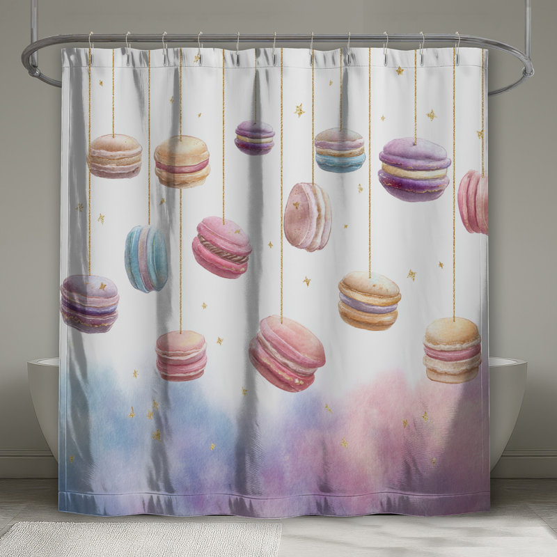 Rideaux de douche suspendus très longs Macarons, 70 po l x 72 po H