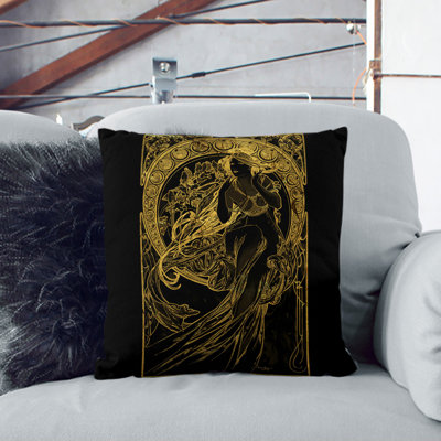 Golden Lady Square Throw Cushion