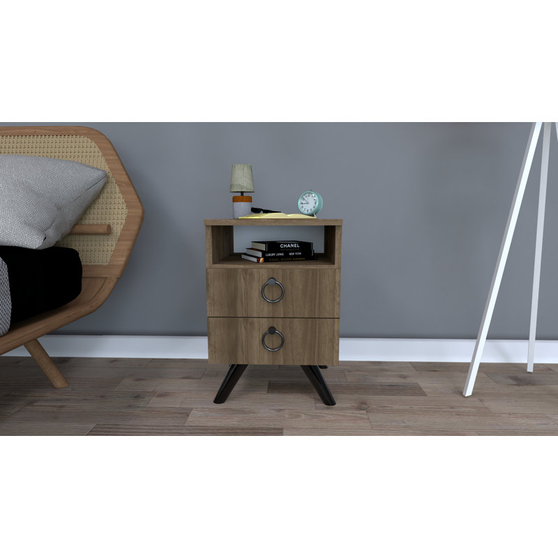 Aleshanee 40cm W Manufactured Wood Bedside Table