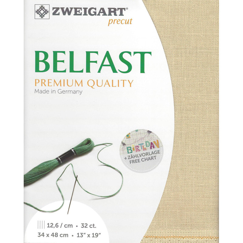 Prédécoupé Zweigart Belfast 3609/233 ivoire antique, Ivoire ivoire