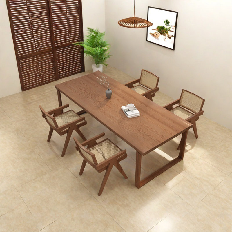 Ash wood dining table sets, 29.52"H x 70.86"L x 31.49"W