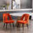 Modern Contemporary Velvet Upholstered Dining Chair With Nailheads And Gold Tipped Legs-1648612865