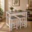 Ensemble de 5 tables de cuisine 5 pièces avec quatre tabourets de bar, structure en métal et panneau de fibres à densité moyenne, L 47,5 po x l 23,7 po x H 35,5 po.-228430305