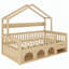 Cadre de lit simple pour enfant, lit pour enfant en bois avec garde-corps de sécurité et rangement sous le lit-783193895