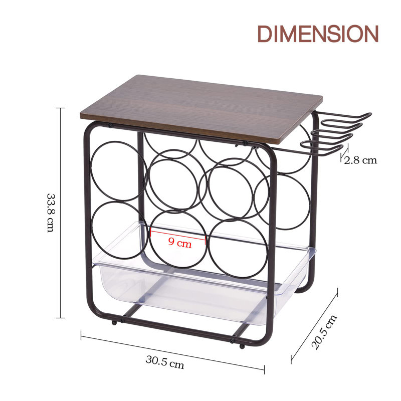 Aivo 6 Bottle Tabletop Wine Bottle Rack in