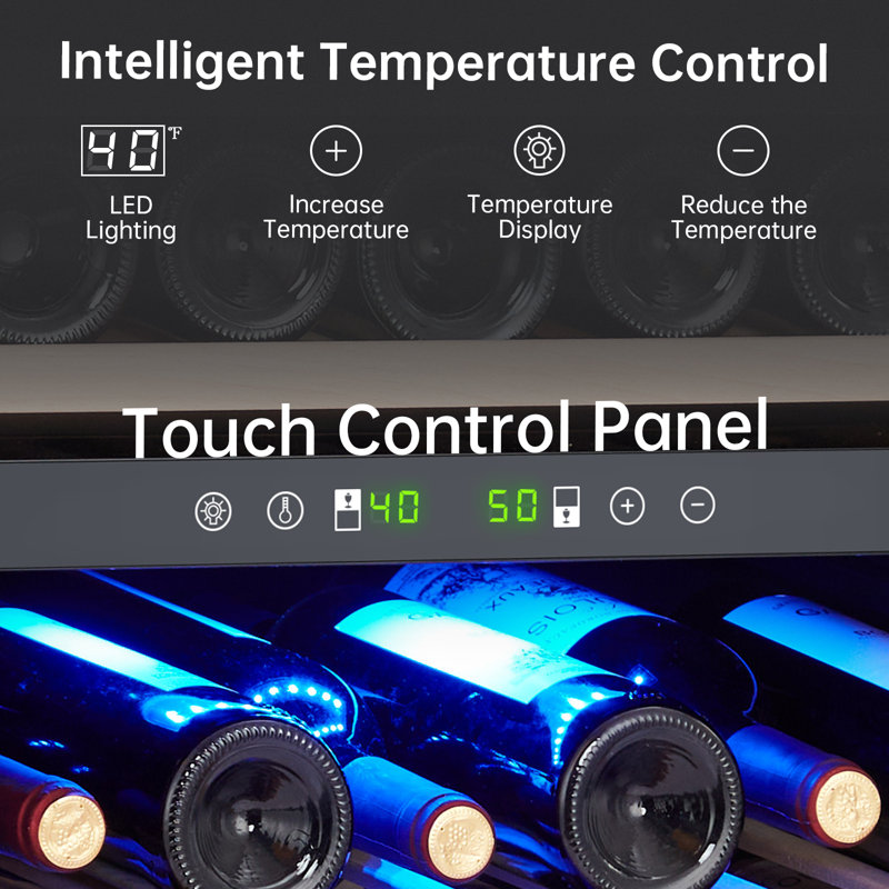 24-Inch Black Stainless Steel Dual Zone Wine Cooler