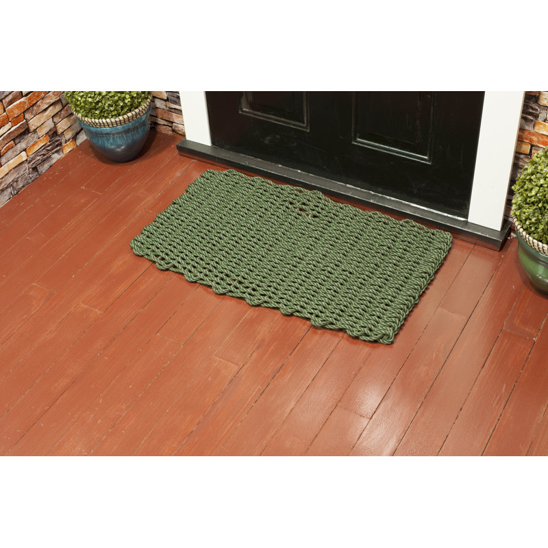 Bucz Outdoor Doormat, 18" W x 30" L, Green