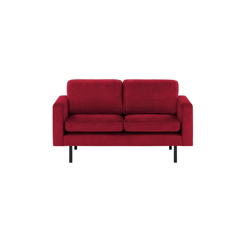 Neilius 2 Seater Velvet Loveseat, Red