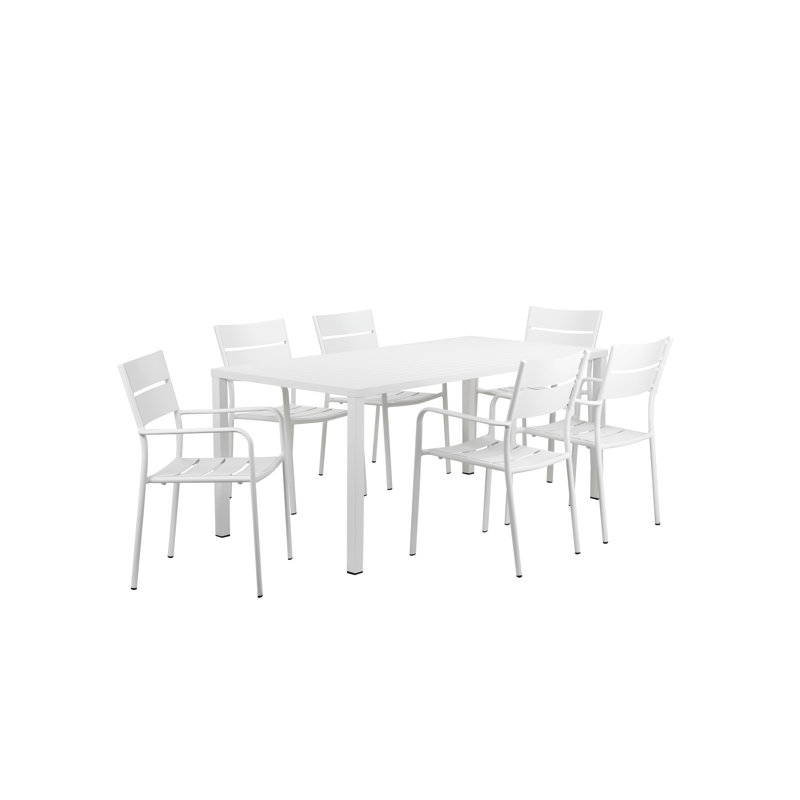 Karen 15-Piece Aluminum Outdoor Dining, Conversation & Lounge Set with Cushions – 6 Dining Chairs, Dining Table, 4 Chaise Loungers, Loveseat, Sofa Chairs & Coffee Table