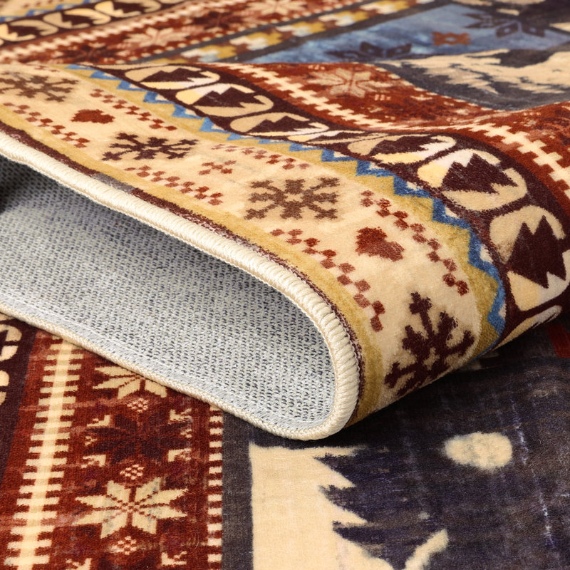 Tapis lavable anti-dérapant Cabin Brown Bear, Rectangle 6 pi x 9 pi
