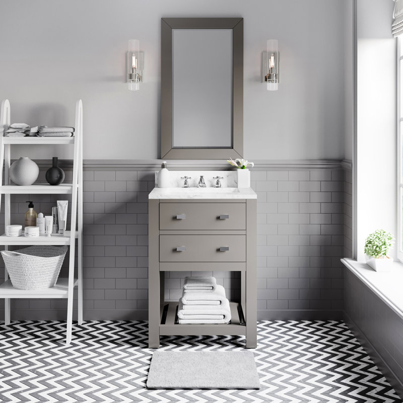 Madalyn 24" Single Sink Bathroom Vanity Set, Cashmere Gray, Faucet Included