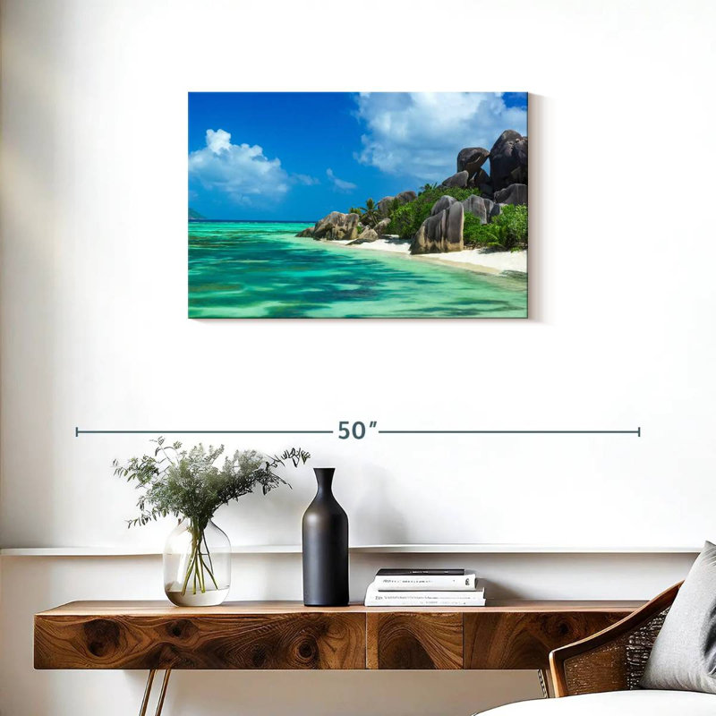 Gillard Seychelles, île de La Digue, H 20 po x l 30 po