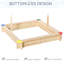 Freeport Park 120cm x 120cm Solid Wood Square Sandbox with Cover