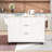 Rolling Kitchen Island with Drop Leaf, Power Outlet, Faux Marble Top and Adjustable Shelves-1640453256