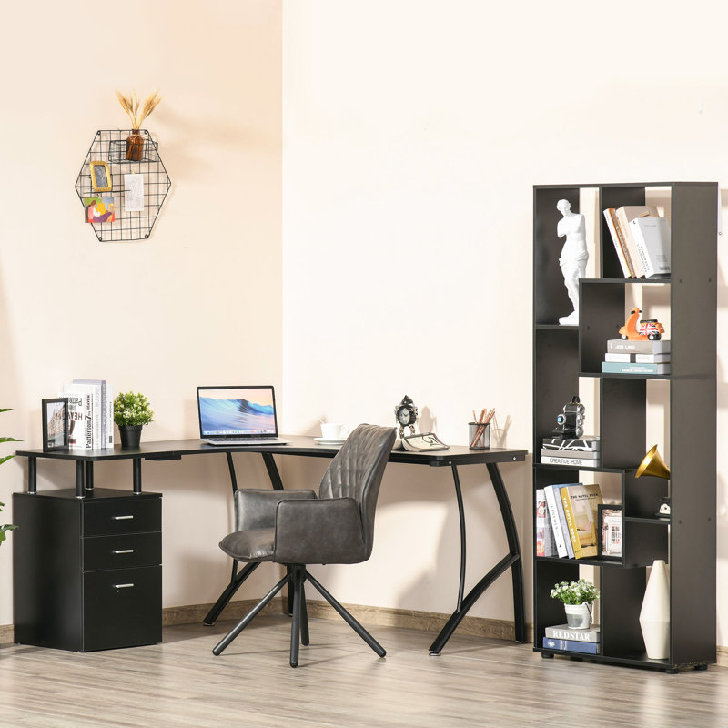 Alliana L-Shaped Metal Base Executive Desk