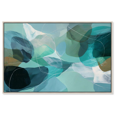 Impression sur toile «Oceanic Hues II» par Art Remedy, cadre argenté, 15 x 10