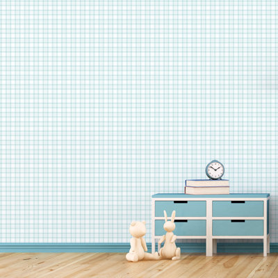 Tiny Tots 2 Plaid Design 33' L x 21" W Wallpaper Roll