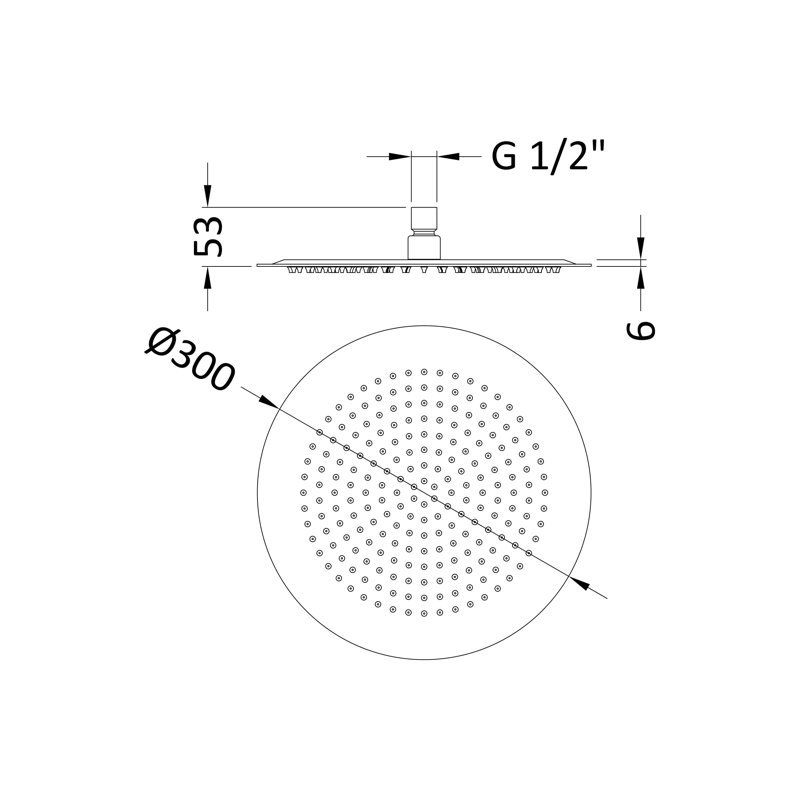 Fixed Shower Head with No