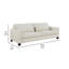 Canapé Bior, 2 coussins lombaires, tissu ivoire, 89 po, design moderne