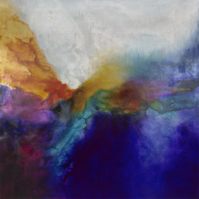 Ethereal Drifting Painting by Jennifer Hollack Raboin, Stretched Canvas, 50" H x 50" W x 2" D