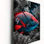 Horloge murale mystérieuse poisson tropical en V bleu et rouge-68794953