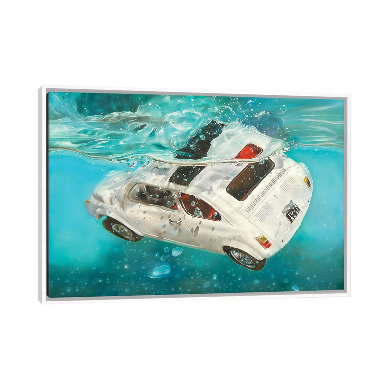 Nuova 500 1 Piece Wall Art on Canvas, 66.04 cm H x 45.72 cm W, White Framed