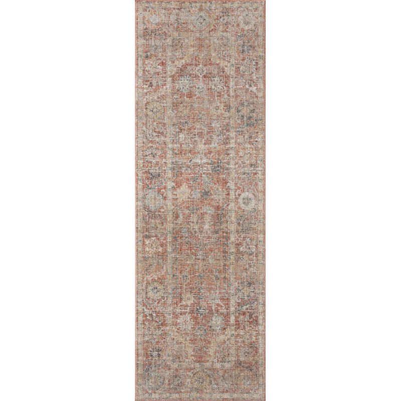 Sunset Multi Floral Synthetic Runner Rug 2'7" x 12'
