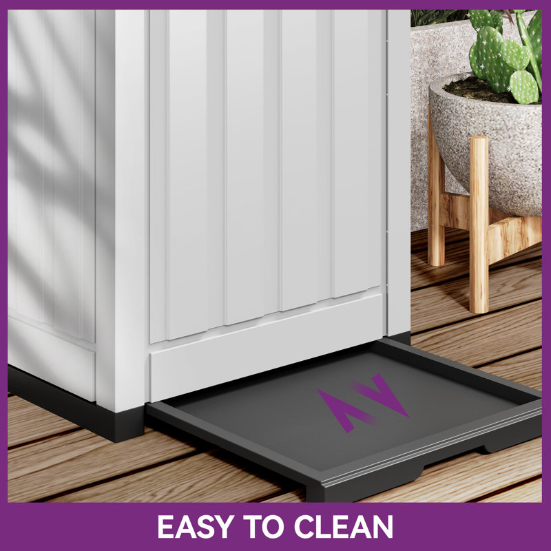 Balconera 16'' W 31 Gallons Water Resistant Resin Deck Box, White/Black
