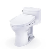 TOTO® WASHLET+® Supreme® II One-Piece Elongated 1.28 GPF Toilet and WASHLET+® S2 Bidet Seat, Cotton White - MW6343346CEFG#01