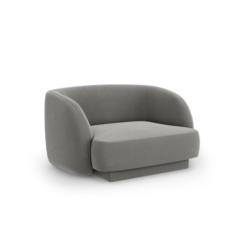 Adoraim 109Cm Wide Armchair, Light Grey Velvet