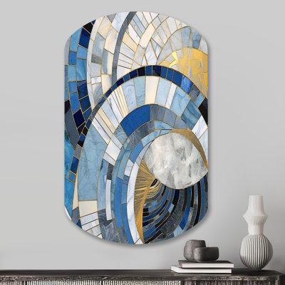 Gregorio - Abstract Shapes Asymmetrical Metal Wall Decor, Modern Cylinder Metal Art Print