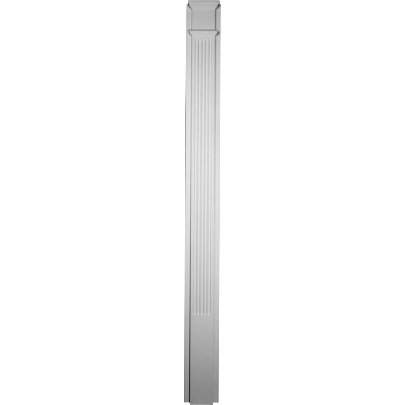 Pilastre cannelé Endurathane avec socle attaché de 18 po, l 7 7/8 po x H 90 1/2 po x P 2 1/2 po, le socle peut être coupé jusqu'à 15 po, polyuréthane moulé à haute densité, blanc apprêté en usine, vendu Chaque