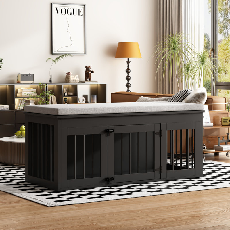 Dorien Iron and Metal Pet Furniture Style Crate with 1 Door