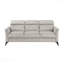 Ensemble de canapé de salon moderne en microfibre 3 pièces brun clair - canapé, causeuse, chaise, pieds en métal noir, coussin confortable-1454995209