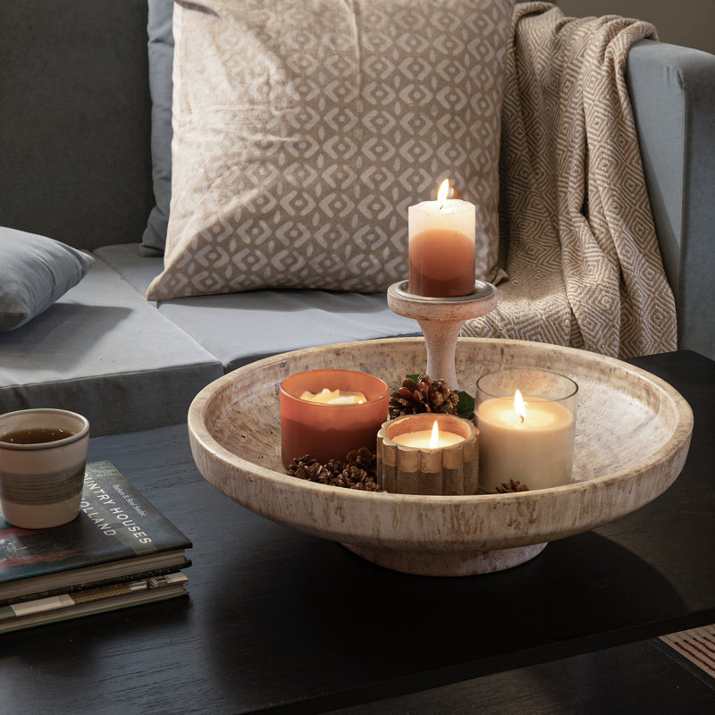 Auburn Terracotta Decorative Bowl - Matte Dripped Brown Rustic Finish Centerpiece