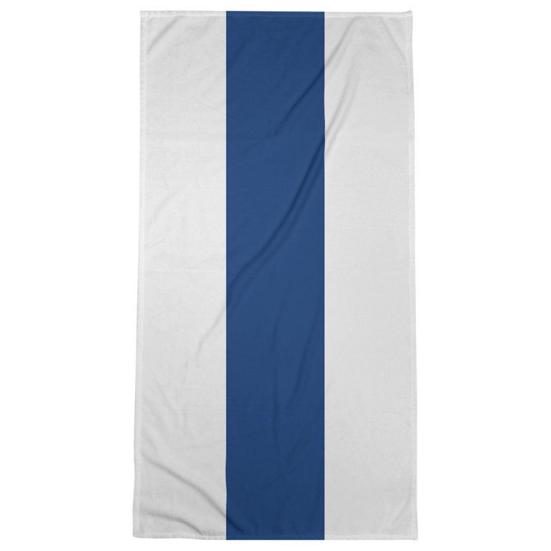 Bath Towel, White/Blue/White, Polyester/Cotton
