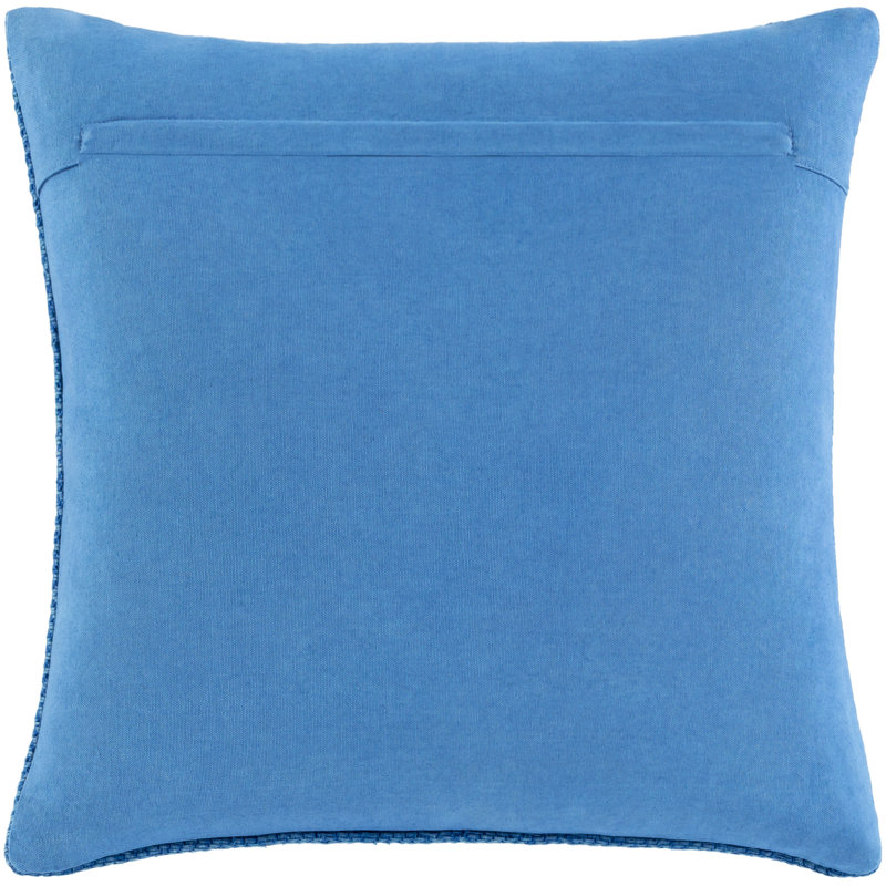 Kharson Square Cotton Pillow Cover, Bright Blue/Sky Blue