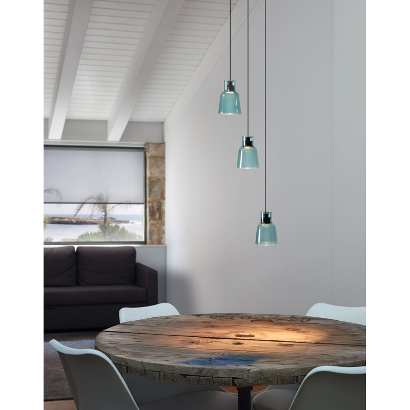 Drip Drop 3 - Light LED Pendant, Green Glass