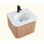 Wall Mounted Bathroom Vanity With Sink Curved Design, Wave Texture Wood Finish, Integrated Cultured Marble, Pre-Assembled, Modern Floating Vanity Cabinet With Soft Close Drawer-1313981650