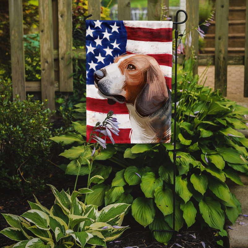 Polyester à 2 côtés 15 x 11 po drapeau de jardin, Chien tricolore serbe