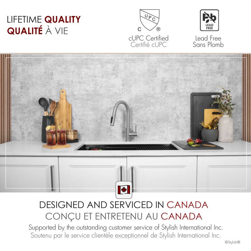 Stylish Modena Single Handle Pull Down Kitchen Faucet with Reversible Osmosis, Brushed Stainless Steel