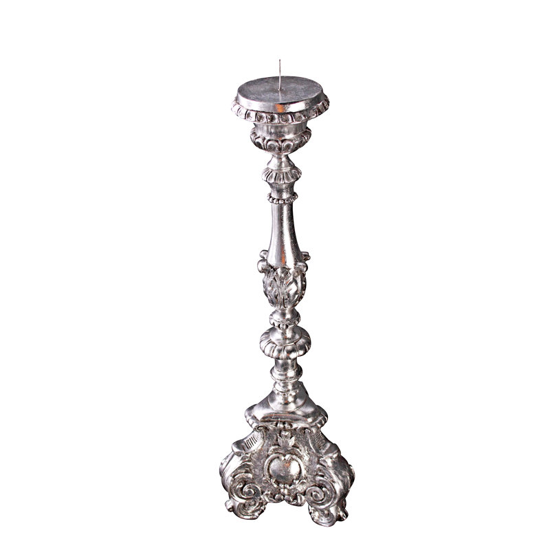 European Scroll-Footed Candlestick, Single, Medium