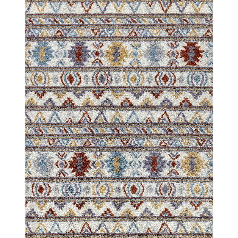 Multi Shaggy Area Rug, Rectangle 5'3" x 7'