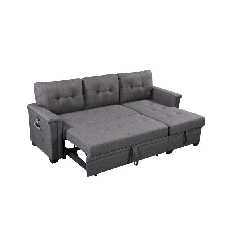 Canapé-lit modulaire réversible Latitude Run® Asian, Lin gris foncé