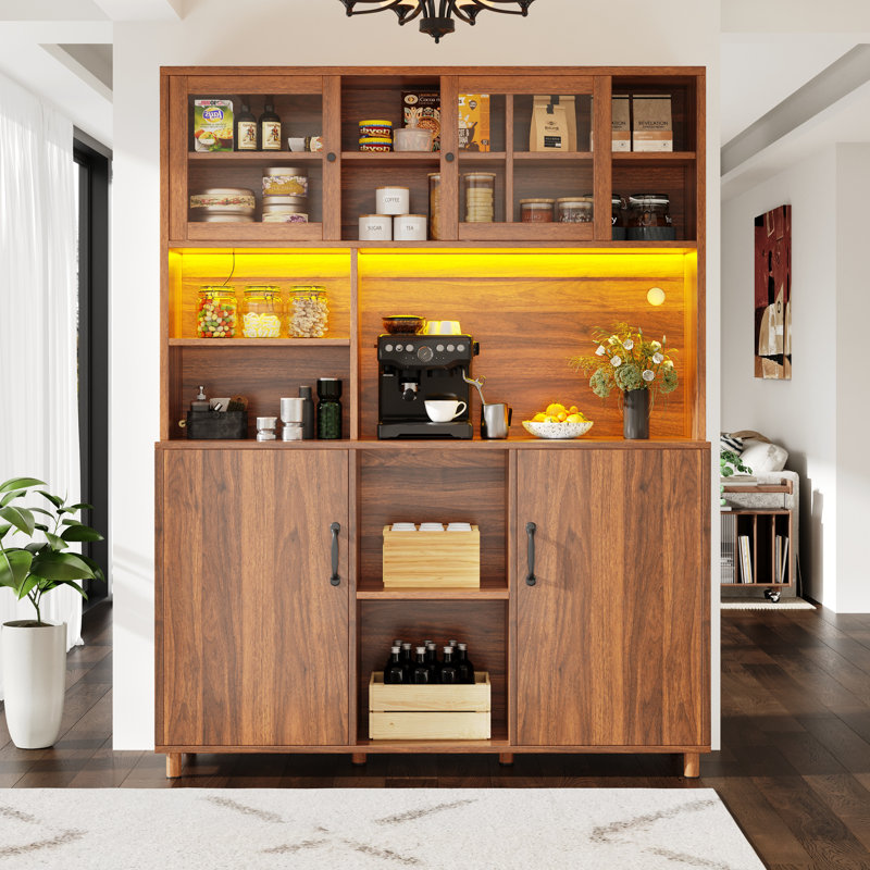 185cm Kitchen Pantry, Brown