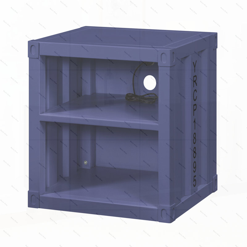 Table de chevet avec tablette ouverte, Bleu