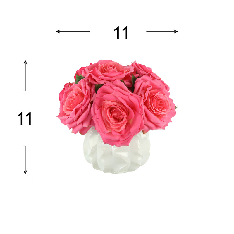 Roses Arranged in a Wavy Glass Vase
