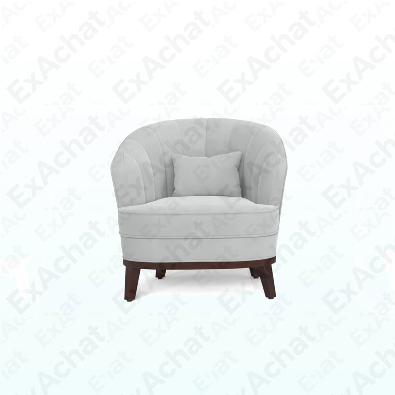Fauteuil d'appoint rembourré Ava, Gris clair