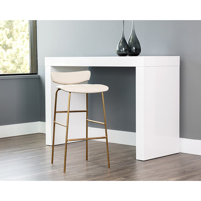 Tabouret Lorelei - Crème Dillon, Tabouret de bar (siège d'une hauteur de 30 po), Tissu performance natté crème