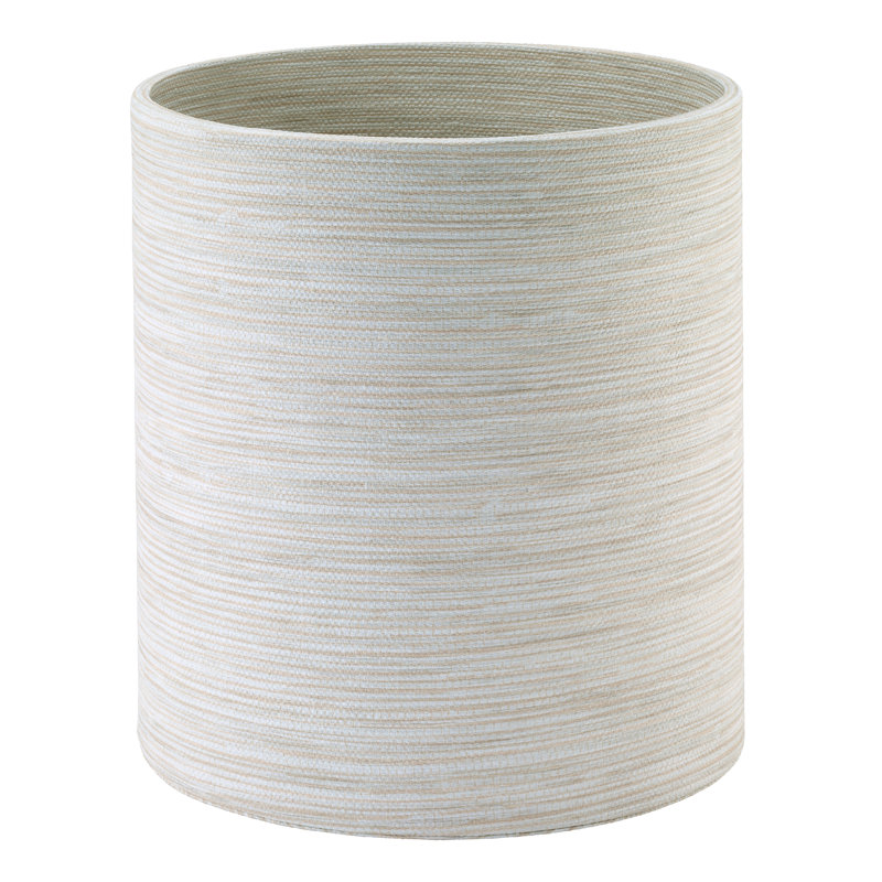Grasscloth 4 Gallons Waste Bin, Ecru